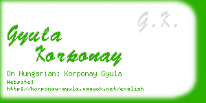 gyula korponay business card